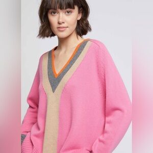 PAULE KA Color Blocked Wool Cashmere Sweater